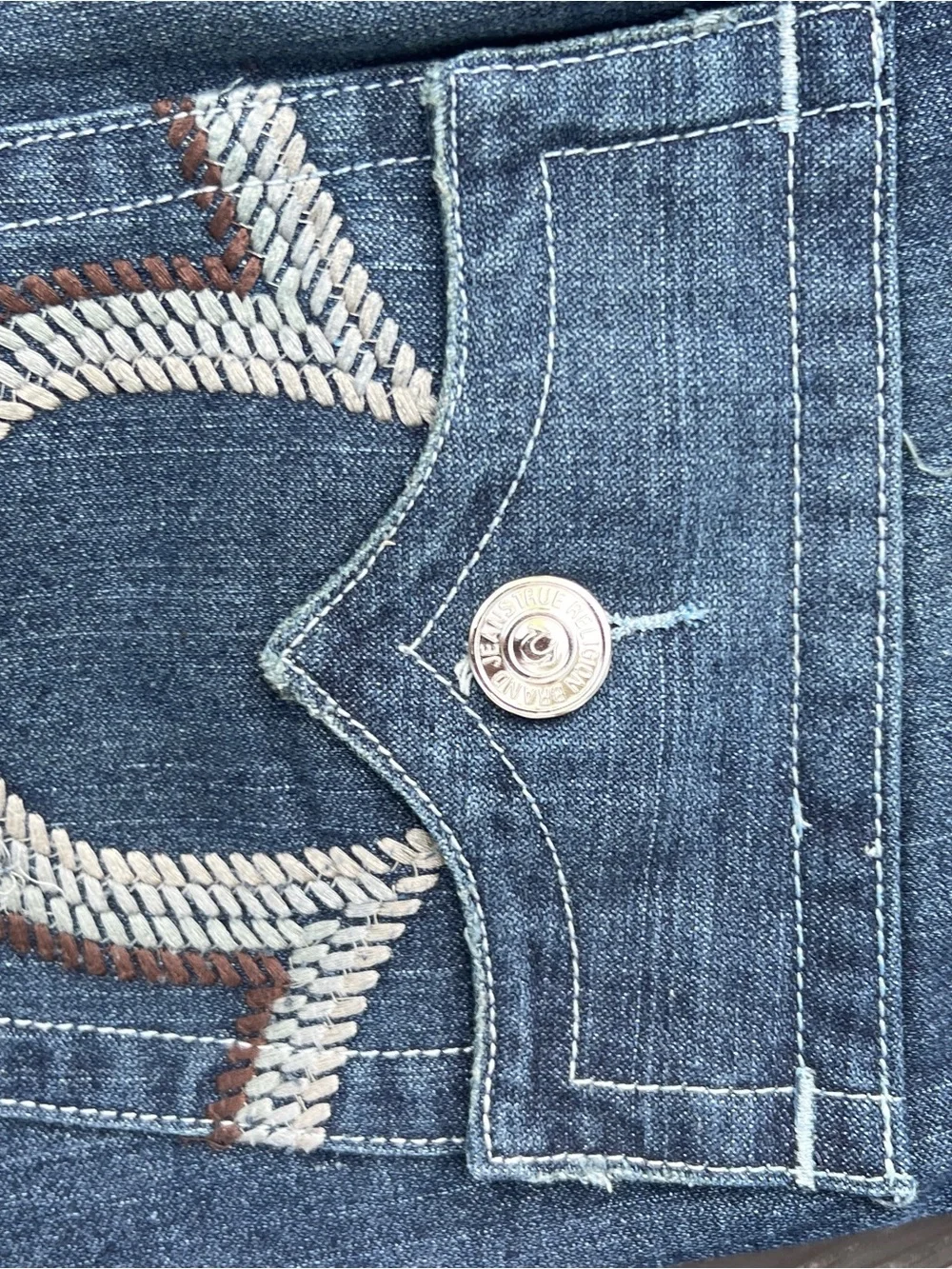 True Religion Men’s 32x32 Button Fly Bootcut Blue Jeans